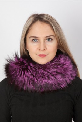 Fuchsia fox fur neck warmer